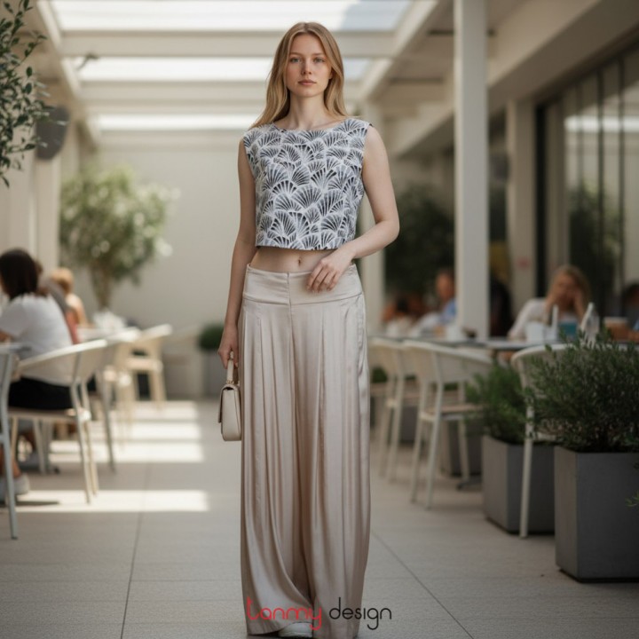 Silk top CUKOO - PALM SHADE